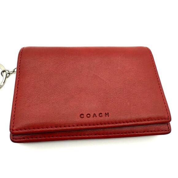Vintage Coach Bedford Multi-Function Wallet Keychain Wallet Red Leather 6994 - Picture 2 of 13